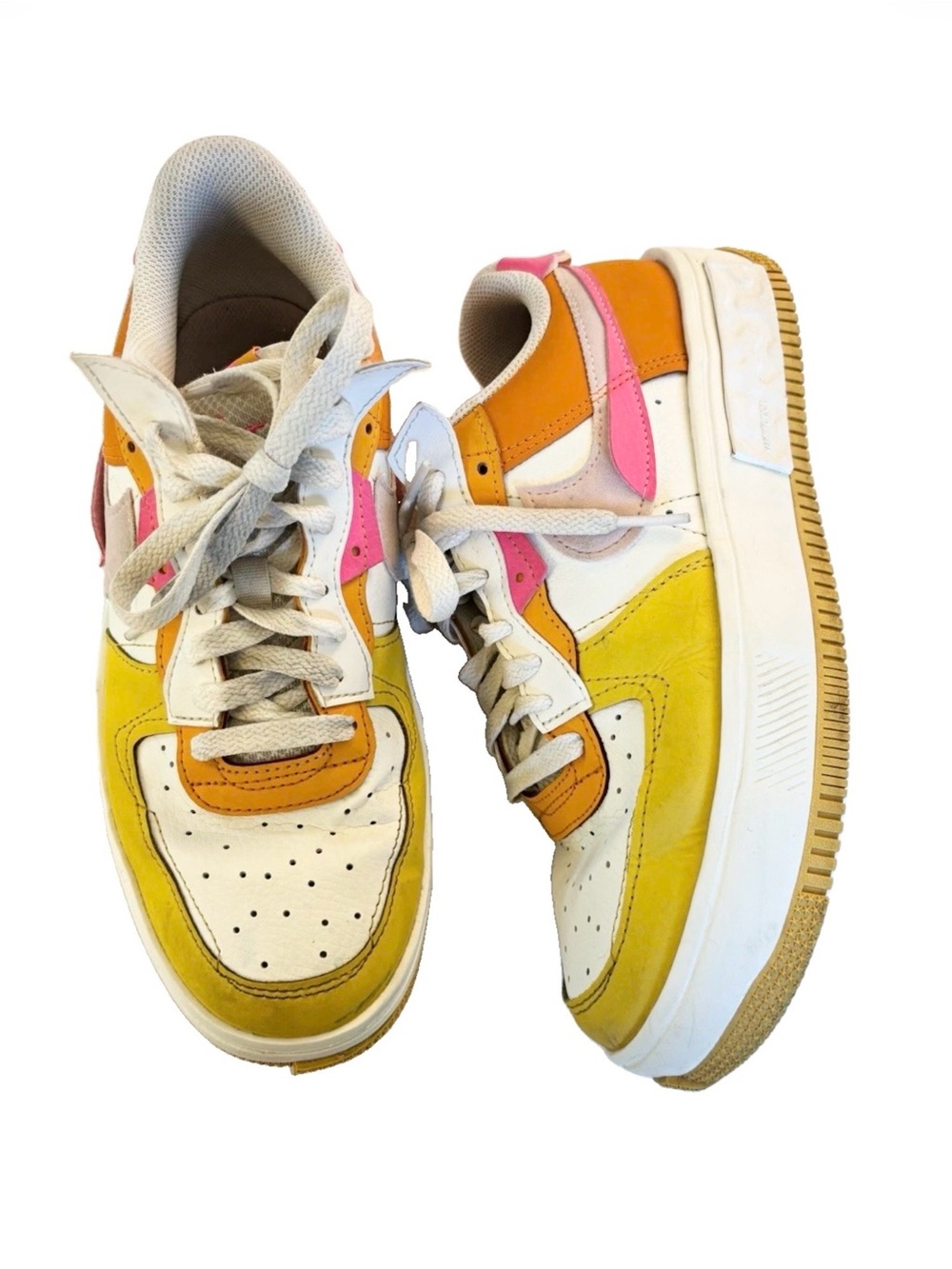 Nike Womens Air Force 1 Fontanka Trainers Summit color block athletic shoes